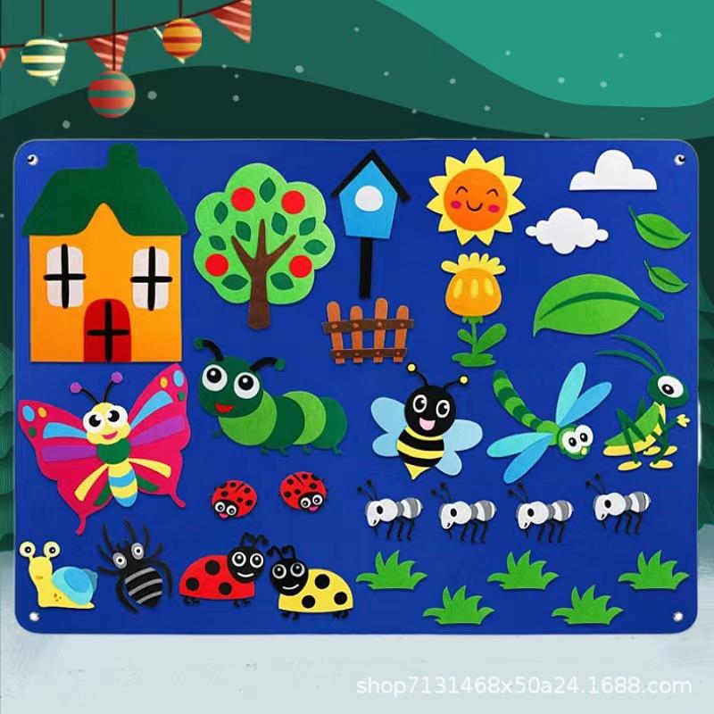 Felt Busy Board Children'S Educational Science And Education Toys Learning Board Infant Action Training Education Board