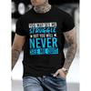 European Sizes Never Give Up Men'S T-shirts, Generous, Comfortable, Round Neck