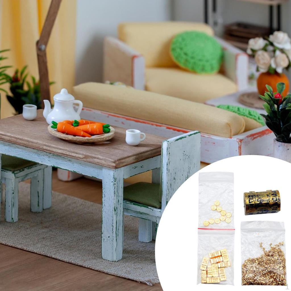 Dollhouse Treasure Chest Miniature Smooth Furniture Accessories for Birthday