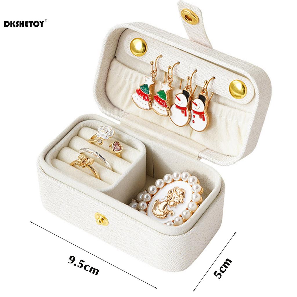 Mini Faux Leather Jewelry Box Multiple Compartments Jewelry Display Case for Travel Rings Jewelry Holder