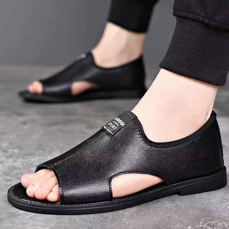 Open-toed men's breathable sandals soft-soled outer wear driving shoes outdoor casual shoes