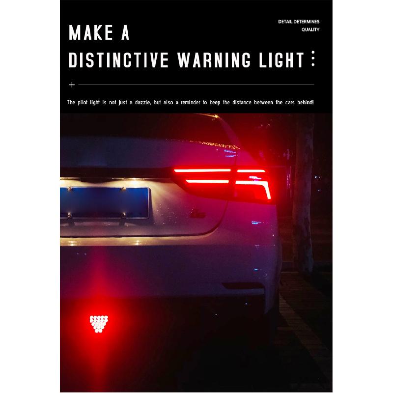 New 12V Red Car Rear Lower Bumper Flashing LED Light Tail Third Brake Lamp Universal