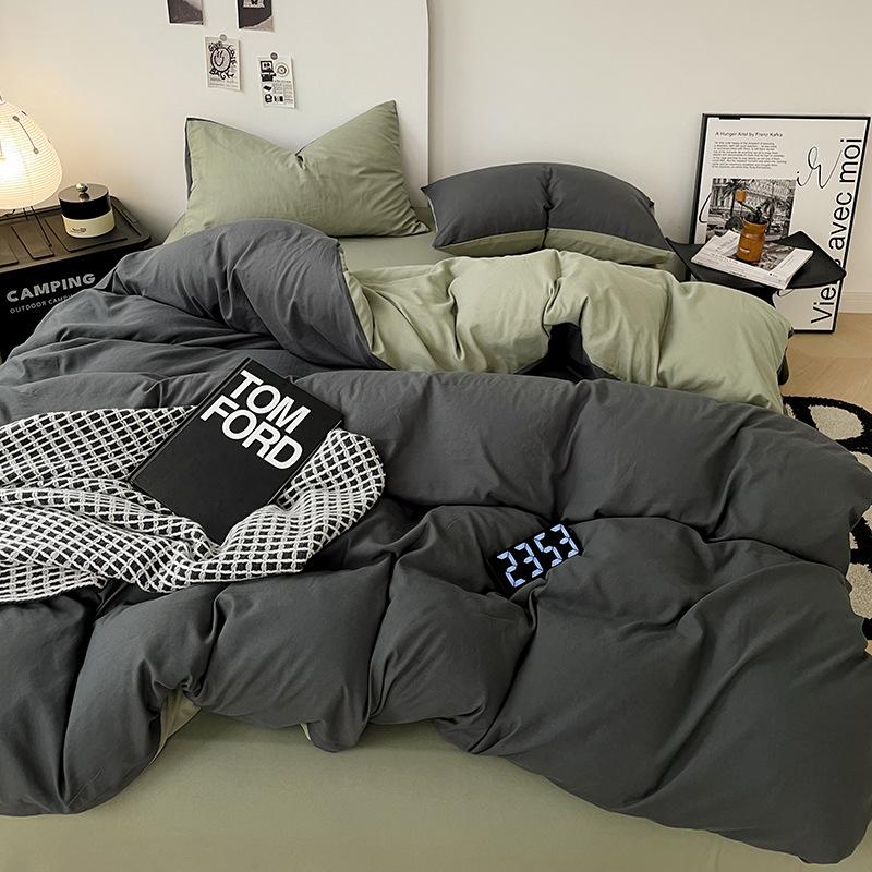 Solid Color Set of Bed Linens Including a Flat Sheet, Fitted Sheet, and Pillowcases