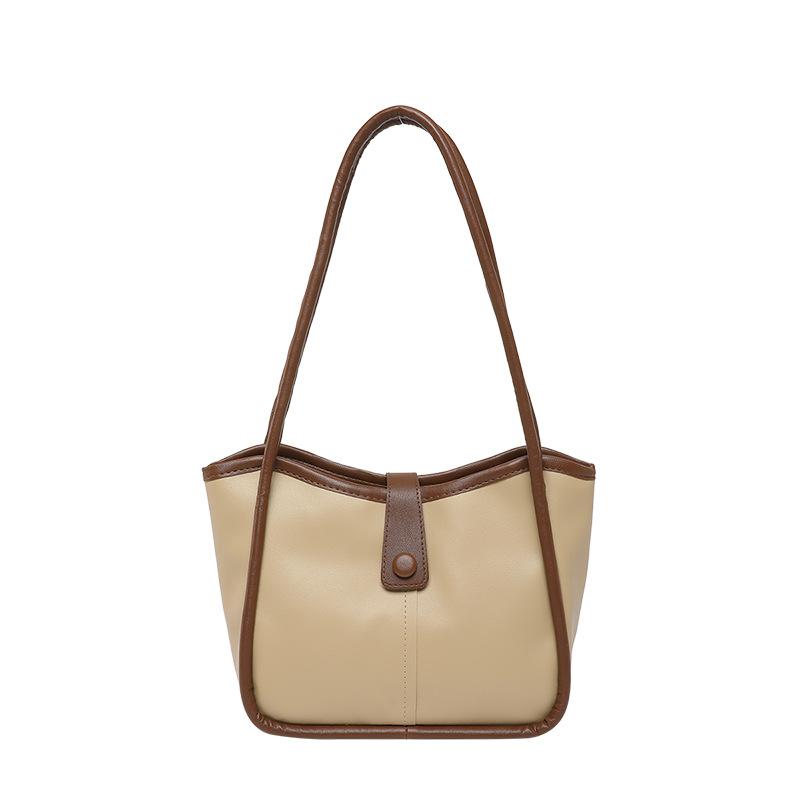 Popular texture women's bag spring new fashion bucket bag loose lazy wind large capacity shoulder bag