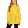 Womens Raincoats With Hood  Lightweight Outdoor Hooded Waterproof Windbreaker Solid Trench Coat Jacket Plus Size