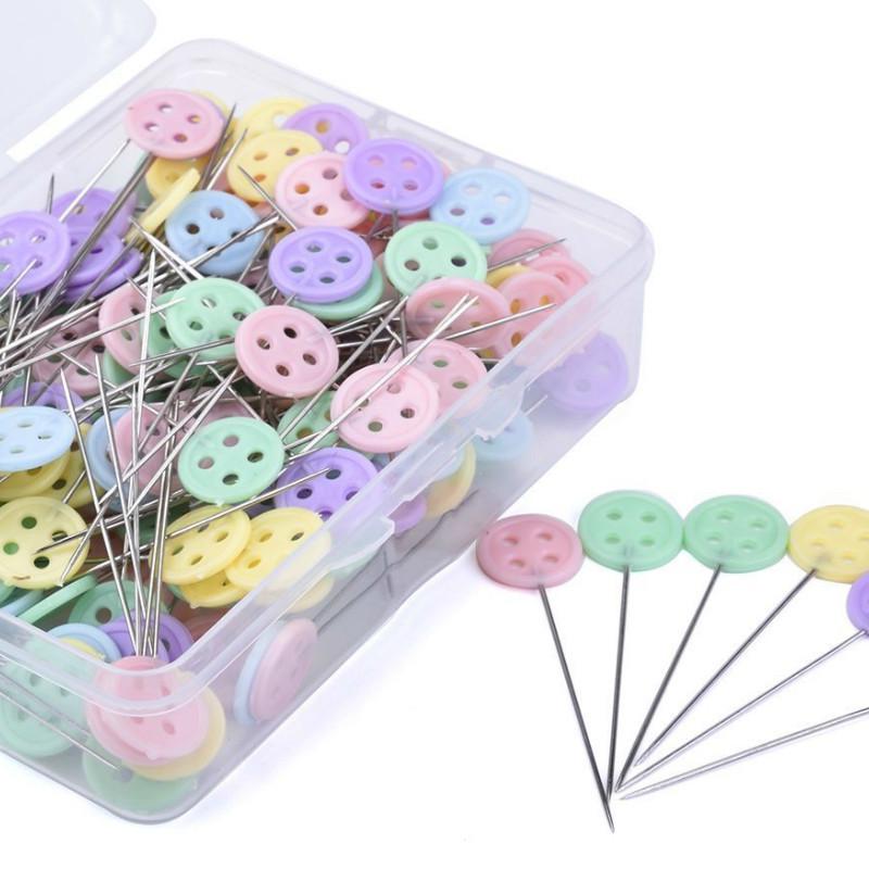 200Pcs Patchwork Craft Flower Button Head Pins Quilting Tool Sewing Accessorie