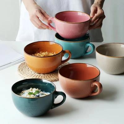 Keramik-Kaffeetasse mit großem Fassungsvermögen für den Haushalt, Trinkgeschirr für das Büro, Salatschüssel mit Instantnudeln, Frühstücksmilch, Haferflockenbecher, 700 ml