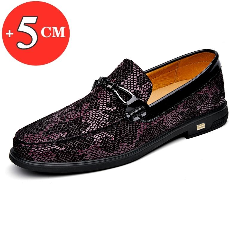 Fashion Flat/5CM Men Wedding Dress Shoes Loafers Men Elevator Shoes Slip On Height Increase Shoes Male Cowhide Leather Oxford Shoes