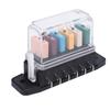 Fuse Block 6 Way ATC ATO Recoverable Current Marine Fuse Block Panel 5A 10A 15A 20A 25A 30A 28VDC with Cover