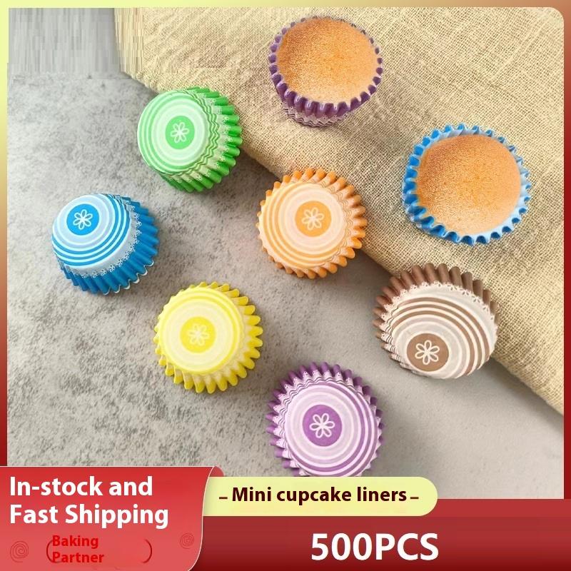 500 Stück Einweg-Muffin-Cupcake-Papierförmchen Cupcake-Förmchen Backen Muffin-Box Tassenförmchen Party-Tablett Kuchen-Dekorationswerkzeuge