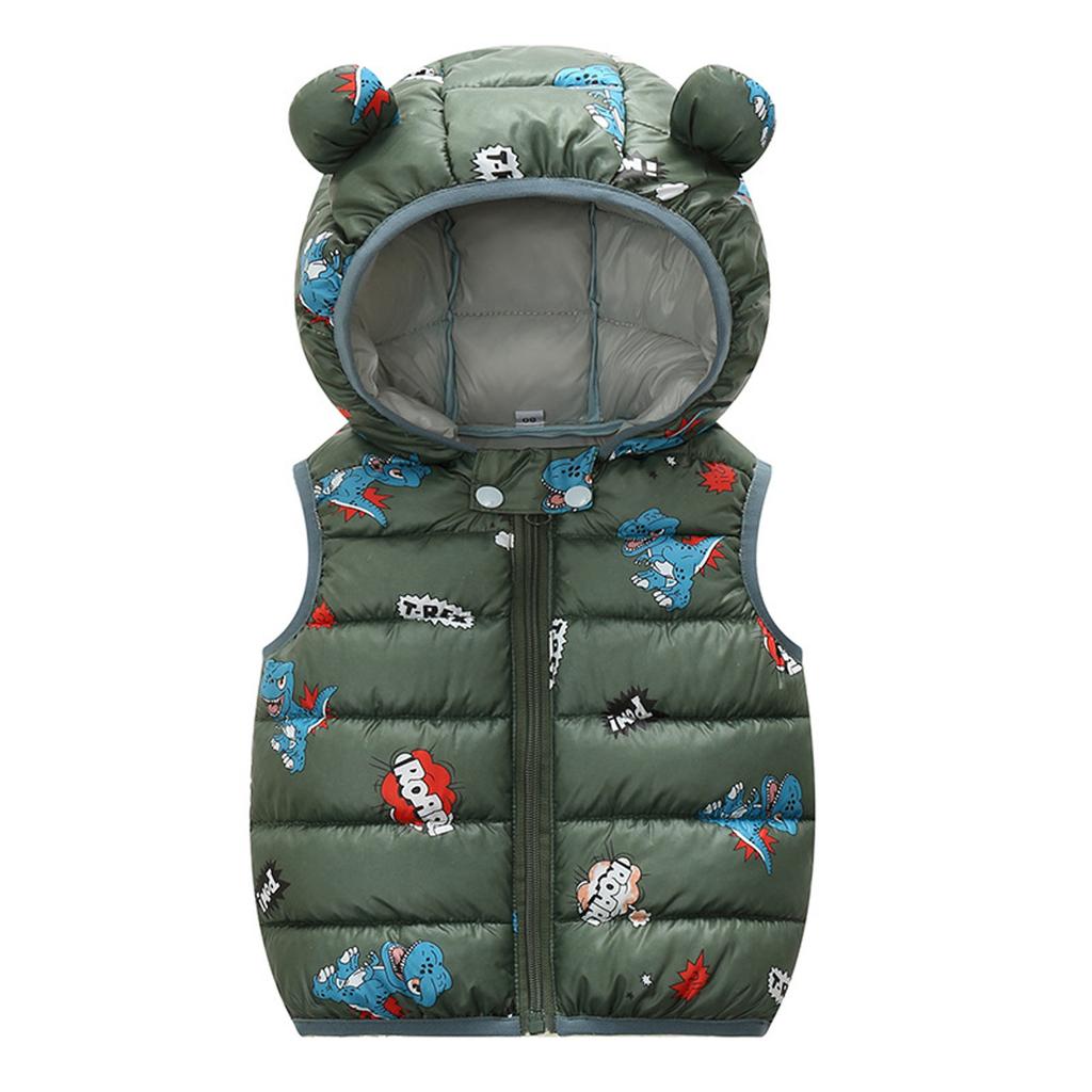 Toddler Baby Girls Winter Cartoon Windproof Coat Hooded Warm Outwear Waistcoat