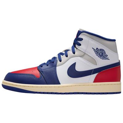 Air Jordan 1 Mid Top Vintage Basketball Shoes Unisex Blue White DQ8426-102