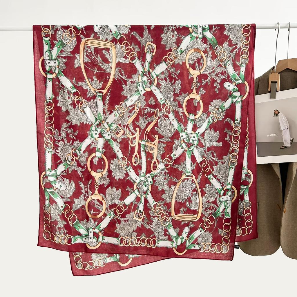 Korean Version Spring and Summer New Cotton and Linen Yarn Thin Silky Shawl Travel Sun Protection Beach Towel Women's Scarf Silk Scarf