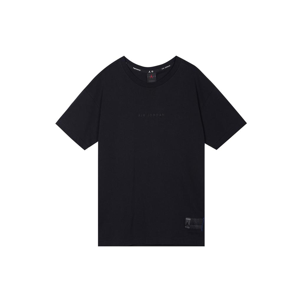 Jordan X Fragment Design Collaborative Pure Color Round Neck Short Sleeve T-Shirt Men Tops Black DA2986-010