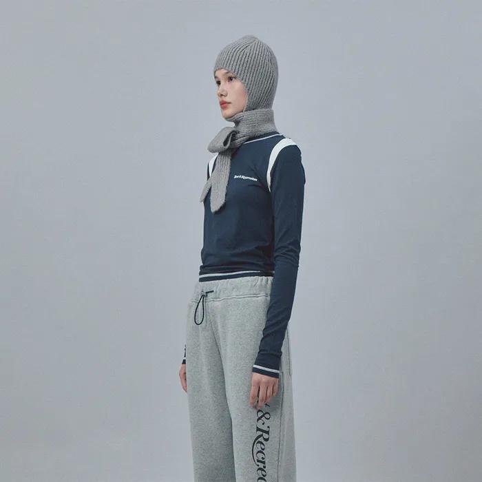 HAIRY SCARF BEANIE (GREY)