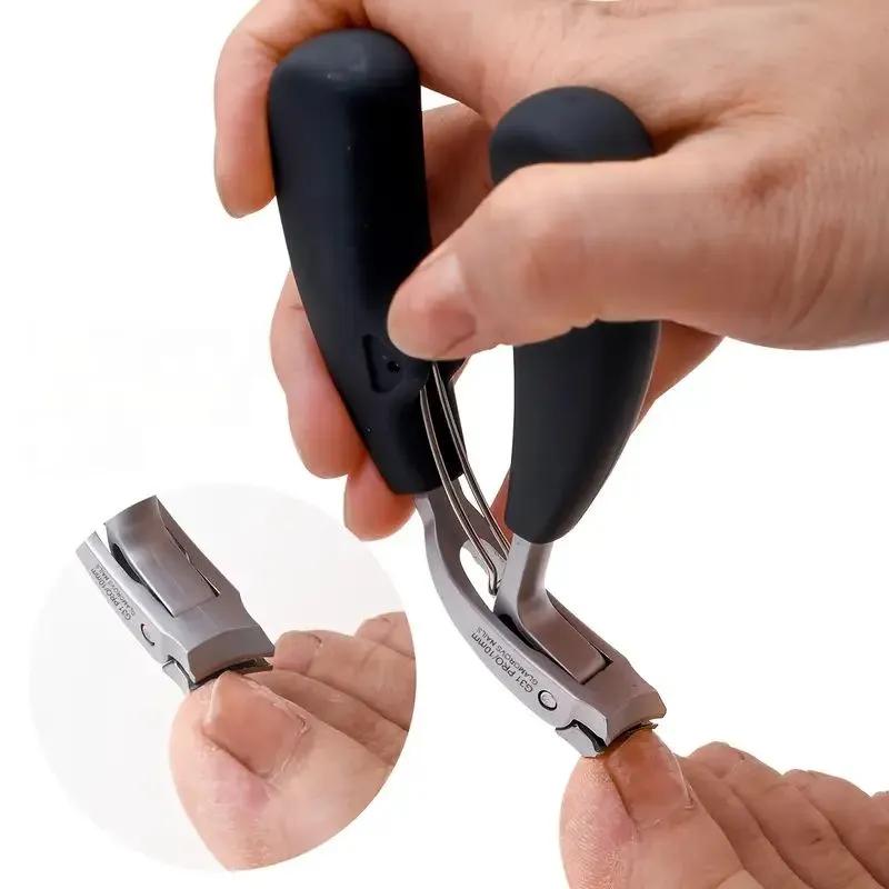 Professional Toenail Clippers, Stainless Steel Extra Wide Opening Nail Cutter for Thick Nails чёрный