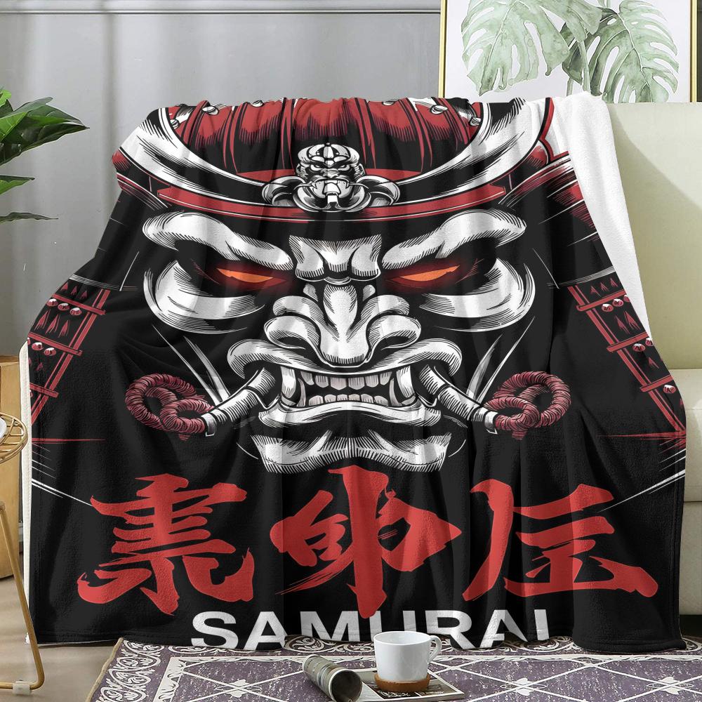 Samurai Throw Soft Flannel Throw Summer AC Blanket Lightweight Cool Nap Blanket for Sofa Bed Couch Travel 75x90cm