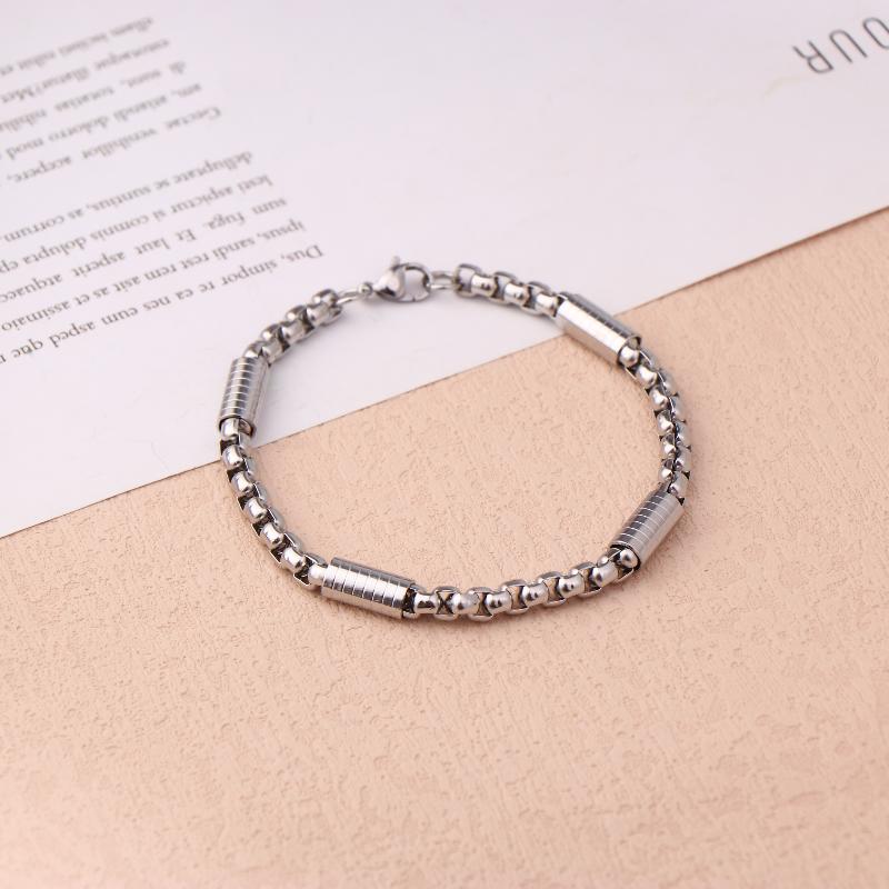 Hip Hop Design Stainless Steel Bracelet For Men Women Kpop Classic Simple Casual Jewelry Gift