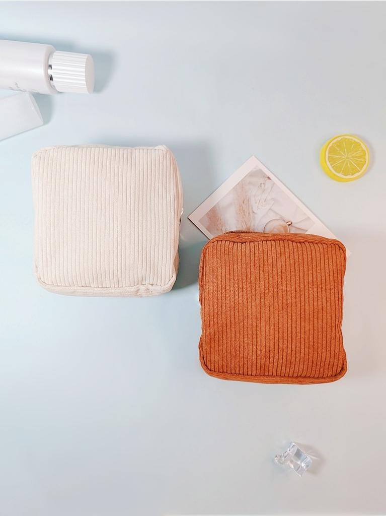 Korean Makeup Coin Bag Sanitary Napkin Holder Bag Small Lipstick Cosmetic Storage Case Bags Corduroy Cute Hand Bag for women