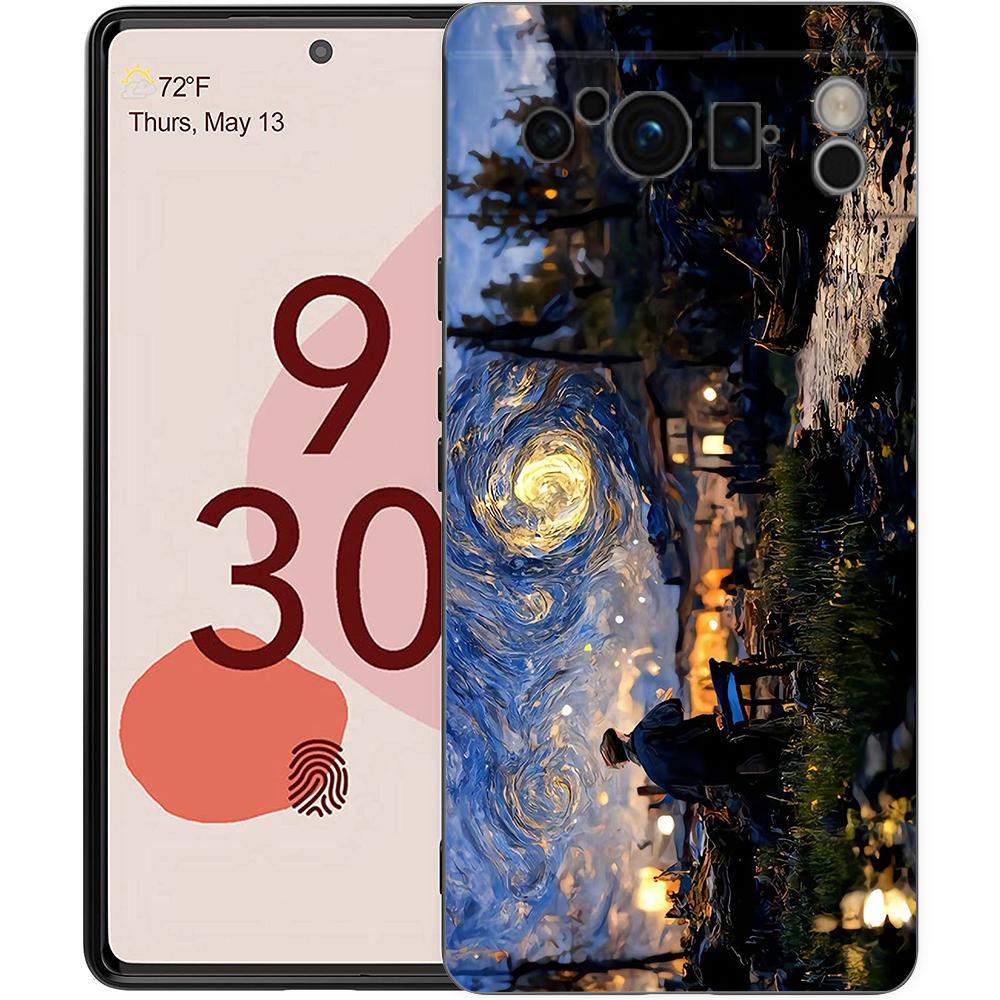 

Retro Van Gogh Oil Painting Phone Case For Google Pixel 8 7 6 Pro 6A 7A 5G Soft Silicone Shockproof TPU Black Cover TPU Fundas Pixel 7A