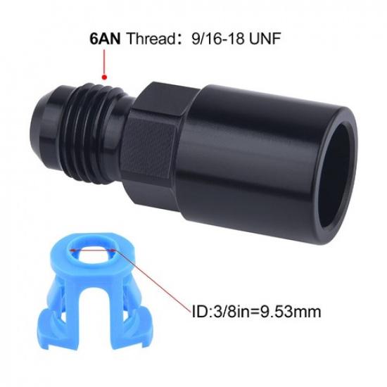 2x 6AN Fuel Rail EFI Fitting Male Flare To 3/8" Quick-Disconnect Push-On Adapter