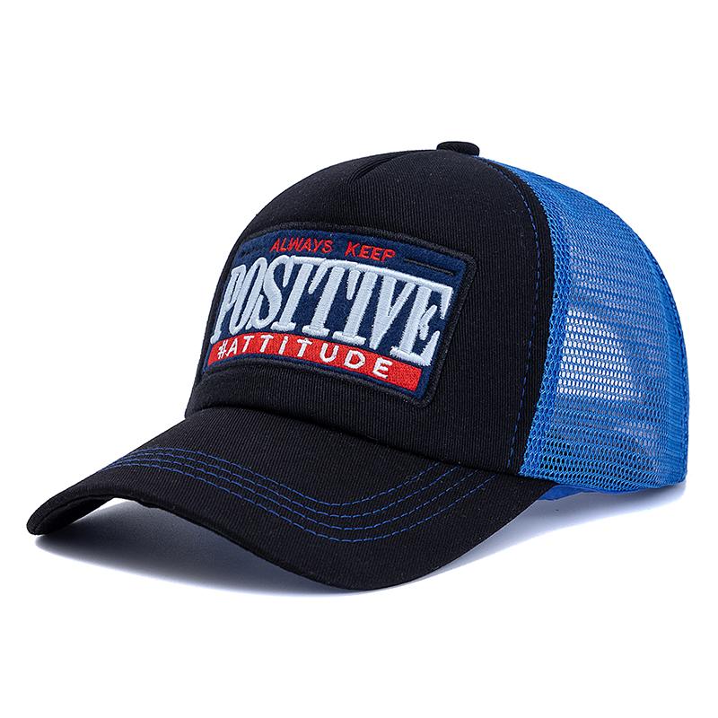 

Унисекс бейсболка Классическая с надписью ALWAYS KEEP Сетчатая кепка Мужская и женская Дышащая Уличная одежда Летняя кепка тракера 56cm-60cm чёрный/синий