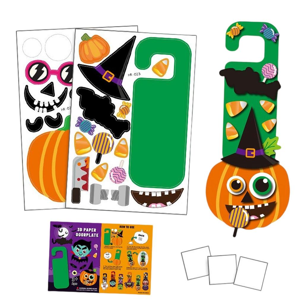 DIY Children's Cartoon Halloween Decorative Door Stickers, Festival Pumpkin Festival Game Set .
