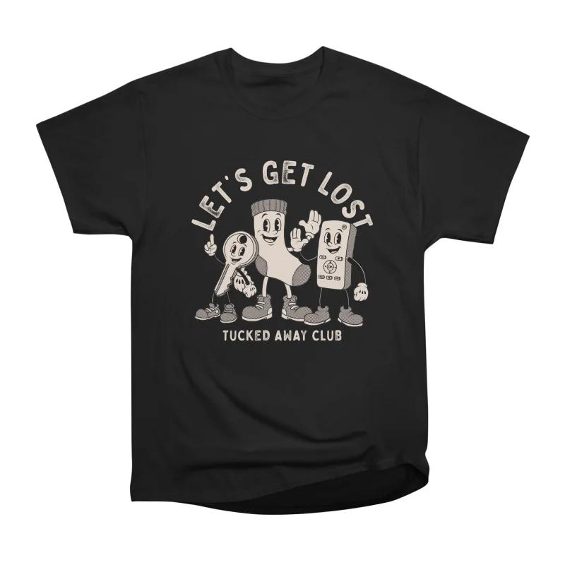 

Men Casual Shirts Short Sleeves TUCKED AWAY CLUB Tees Oversized T-shirts S чёрный
