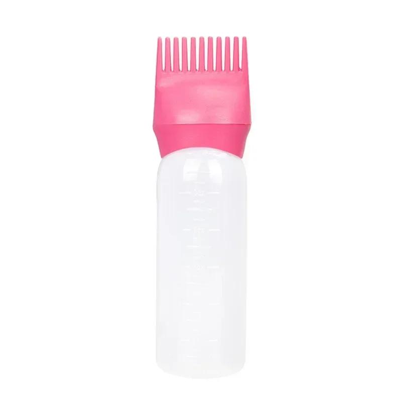 120ml Multicolor Plastic Hair Dye Refillable Bottle Applicator Comb Dispensing Salon Hair Coloring Hairdressing Styling Tool