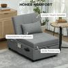 3-in-1 Folding Chair with Side Pocket, Guest Bed with Cushion, Adjustable Backrest, Bed Chair with Casters, Light Gray