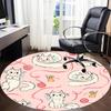 1PC Kittens Yarn Office Round Area Rug, Mat Suitable For Office, Under Office Chairs Bedroom Living Room Home Decor, Room Deco
