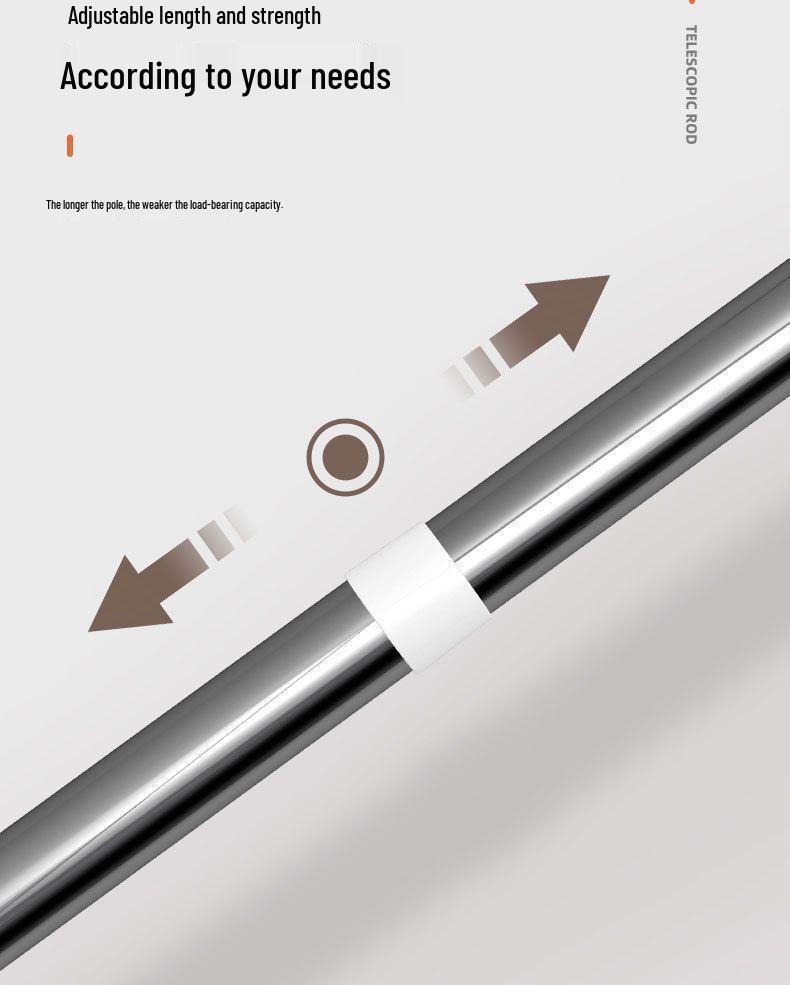 No-Drill Telescopic Clothes Drying & Hanging Rod - Anti-Slip Shower, Curtain & Wardrobe Solution