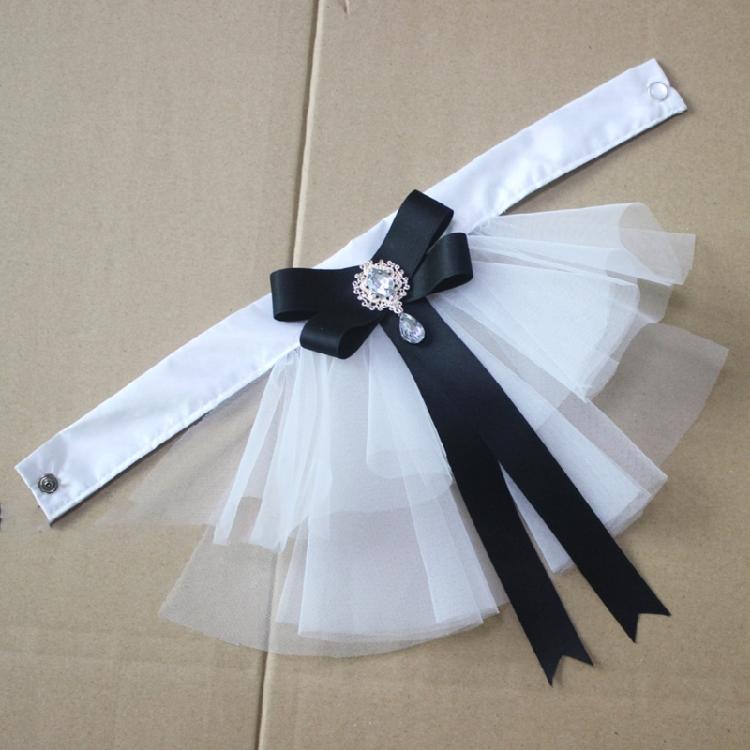 Jabot à Volants Superposés Steampunk avec Nœud Cravate Accessoires de Costume Cosplay