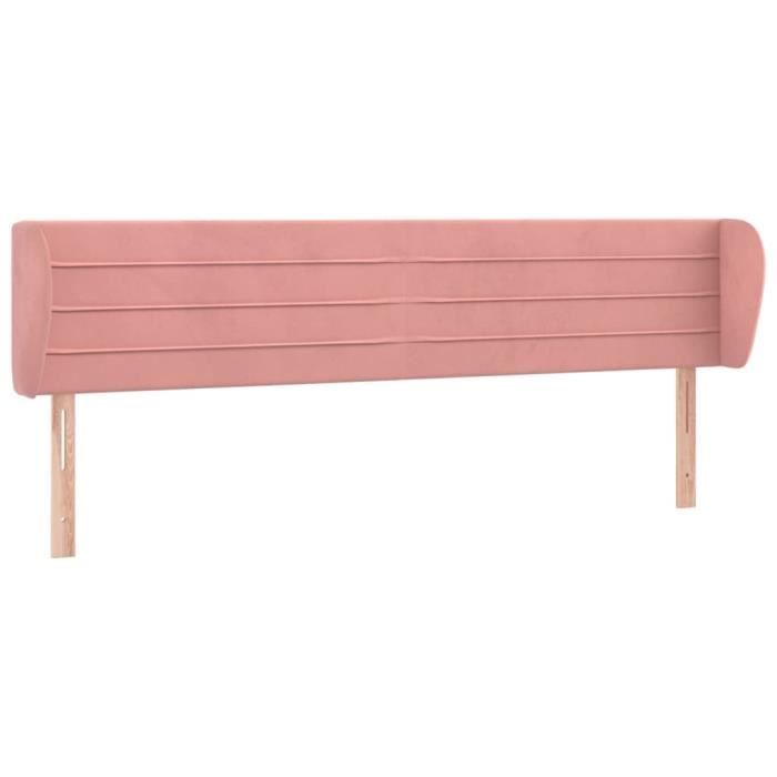 3117349 vidaXL Tête de lit avec oreilles Rose 183x23x78-88 cm Velours