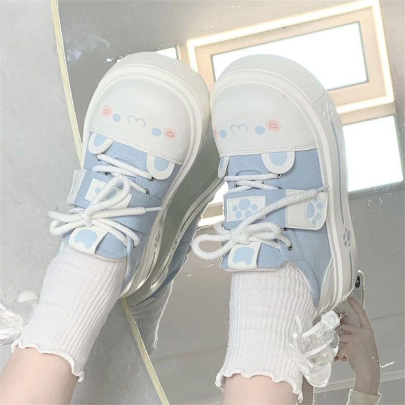 

Весенняя мода маленькие белые туфли женские туфли многоцветный тренд новые универсальные сказочный стиль милые студенческие для通勤 39 светло-синий