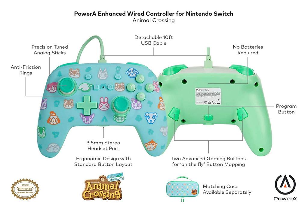 PowerA [Officially Licensed Nintendo Product] Gaming Controller with Animal Crossing Design [Parallel Import]