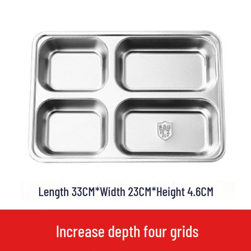 Ru Han 304 Stainless Steel 4-Compartment Dinner Plate