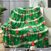 Green Christmas Winter Blanket Cover Christmas Tree Patchwork Pattern Decor Flannel Blankets Bed Bedspreads Cover Knee Blankets
