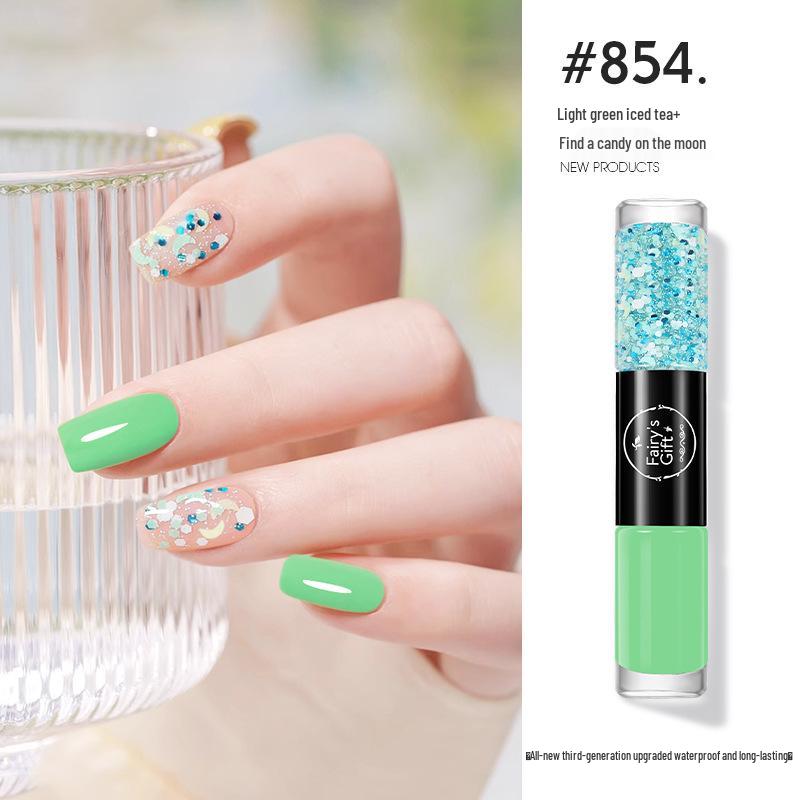 Two-Color Peelable Quick-Dry Waterproof Glitter Nail Polish Set