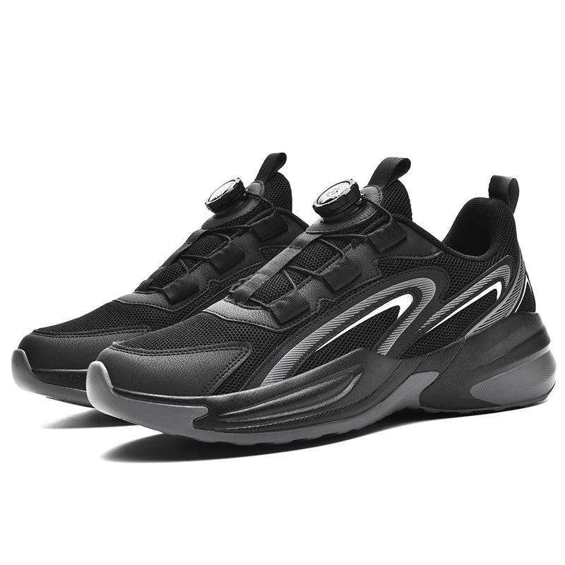 Summer New Shoes Breathable Deodorant Mesh Shoes Rotating Button Sports Shoes Non-slip and Wear-resistant Youth Running Shoes
