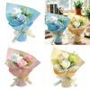 3 Heads Mini Artificial Rose Soap Flower Bouquet Preserved Rose Flower with Aromatherapy Valentine's Day Gifts for Women Mom Wife