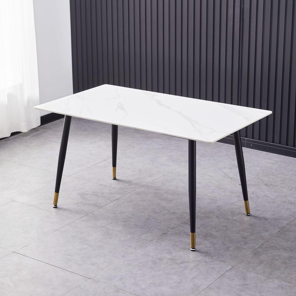 Modern Minimalist Italian Rock Slab Dining Table Set for Small Apartments