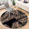 1pc Leopard Palm Office Round Area Rug, Indoor Mat Suitable ForOffice, Under Office Chairs Bedroom Living Room Home Decor, Room Decot112