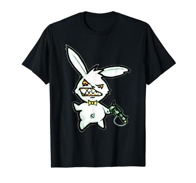 Crazy Loaded Pistol Psycho Bunny Shirt - Cartoon T-Shirt