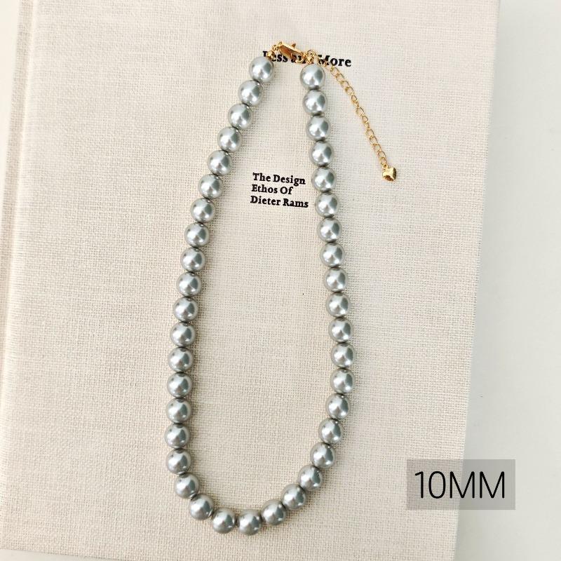 French round Shijia pearl necklace New Internet celebrity necklace Sweater chain Literary retro fashion necklace