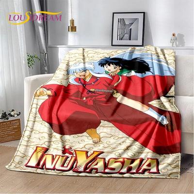 Anime Inuyasha Cartoon Soft Plush Blanket,Flannel Blanket Throw Blanket for Living Room Bedroom Bed Sofa Picnic Cover Bettdecke