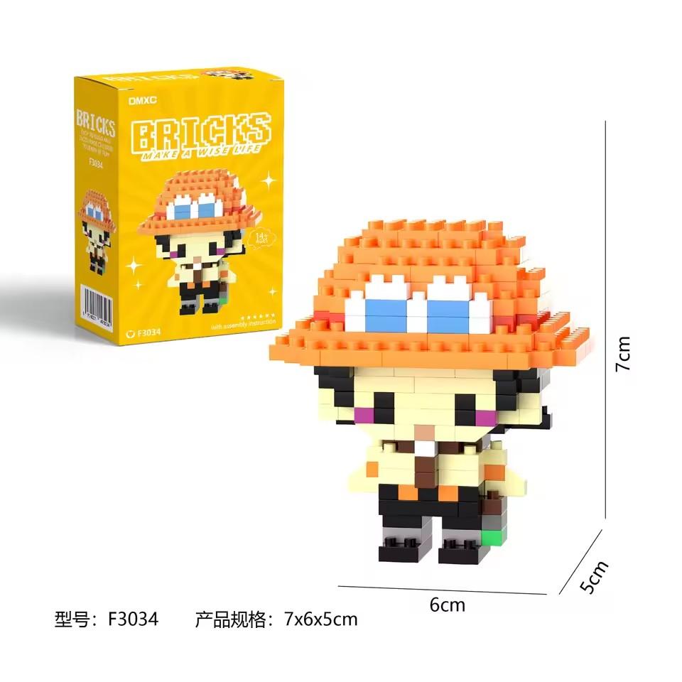 One Piece Building Block Set, Luffy and Zoro Figures, Anime Action Figures, Nami and Usopp Toys, Children's Toy Gifts