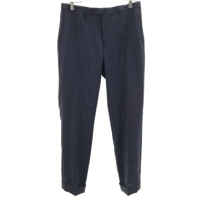 RING JACKET Made In Japan Wool Blend Stripe Slacks Pants 46 Blue Men's Used