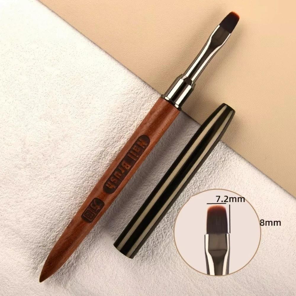 Wooden Nail Art Brush DIY Painting Brush No Brush Marks Nail Art Liner Brush with Pen Cap No Shedding Phototherapy Pen