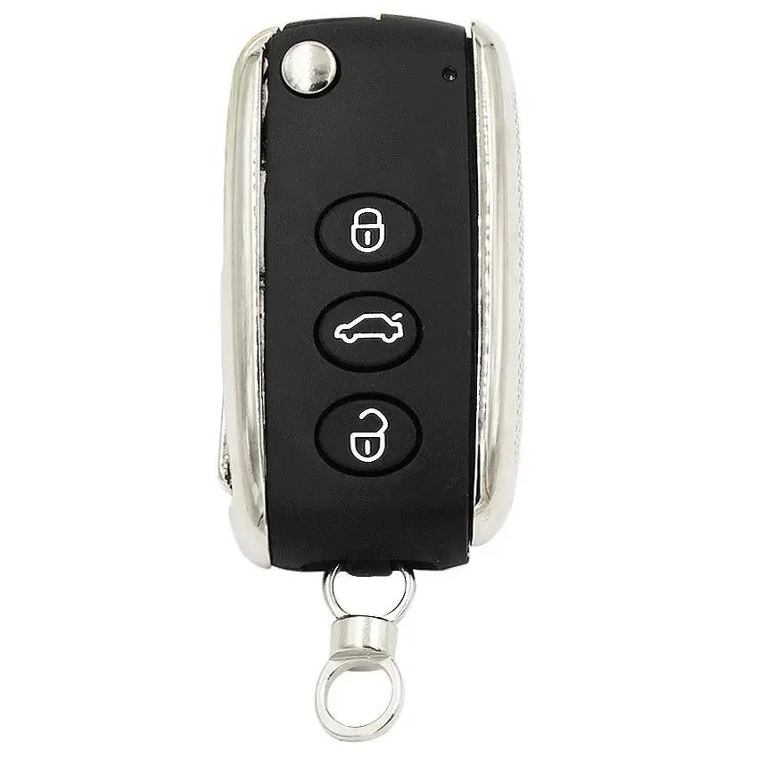 3 Button Flip Folding Remote Key Shell For Bentley Mulsanne Hurtling Gt Auto Car Key Case